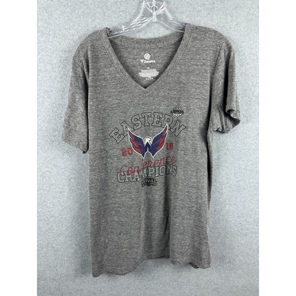 Fanatics Washington Capitals 2018 Conference Champions Shirt Women's 2XL Gray V